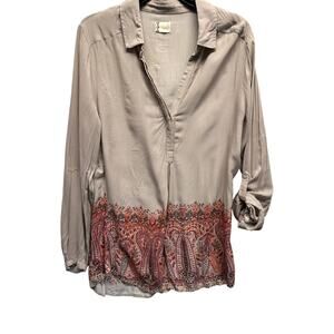 Umbrale Women Lagenlook Tunic Tie Up Sleeves Boho Size 40 Med Viscose